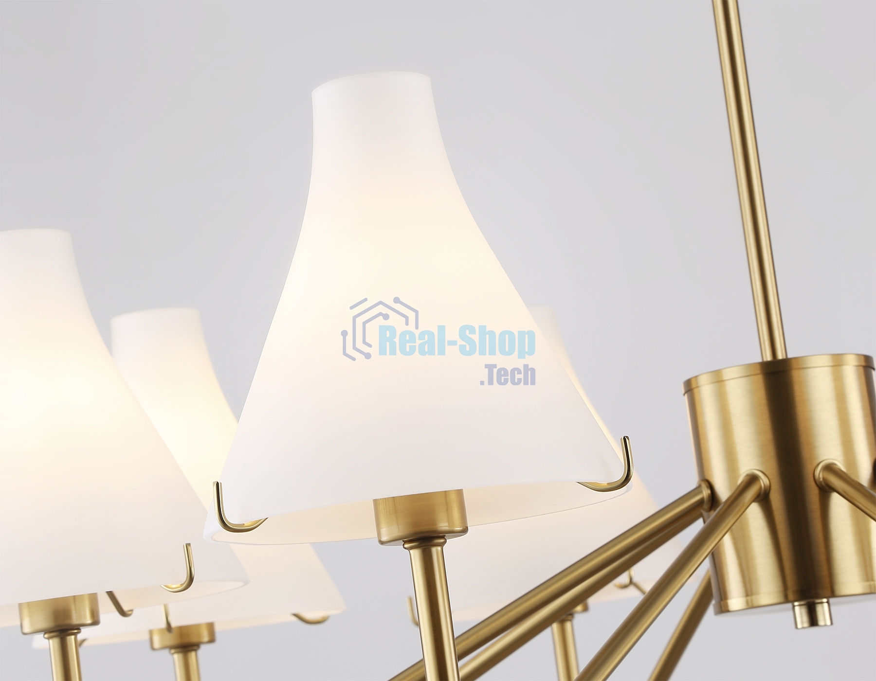 Люстра Ambrella light LH57135/8 BS/FR латунь/белый матовый E14/8 max 40W D800*650