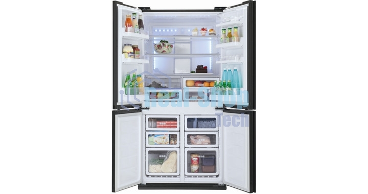 Холодильник Sharp SJ-FS97VSL серебристый трехкамерный 393/207 л морозилка снизу