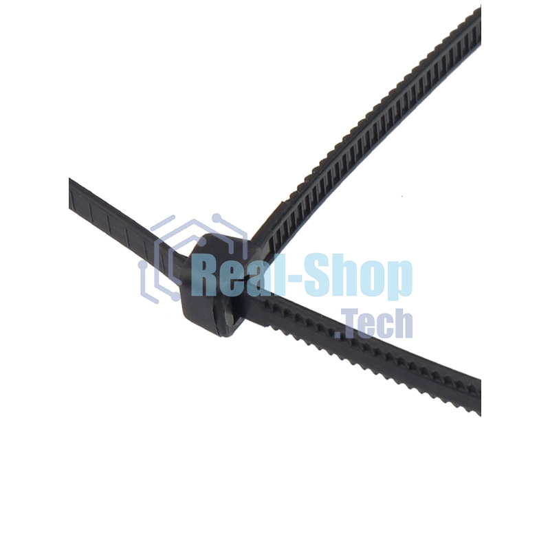 Хомут-стяжкa нейлоновая с тройным замком Rexant 200x4,8 мм, черная, упаковка 100 шт.