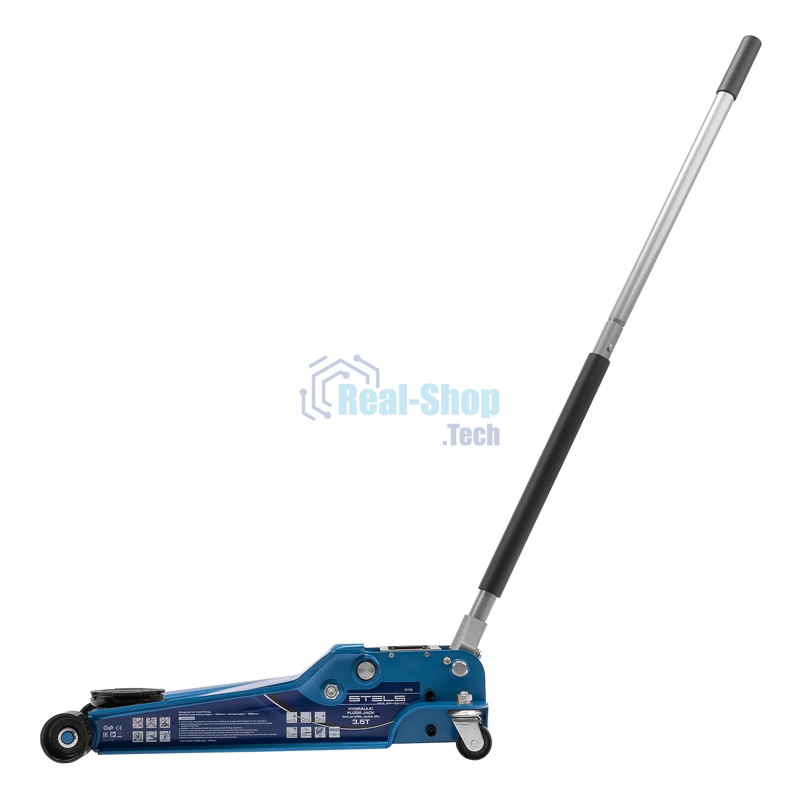 Домкрат Stels 51135 гидравлический подкатной быстрый подъем 3.5т low profile quick lift 100-565 мм