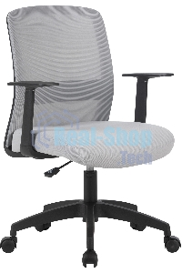 Кресло компьютерное Cactus CS-MC333-GY серый, сиденье серый, сетка/ткань, низк.спин. крестов. пластик, пластик черный