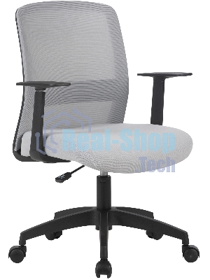 Кресло компьютерное Cactus CS-MC333-GY серый, сиденье серый, сетка/ткань, низк.спин. крестов. пластик, пластик черный