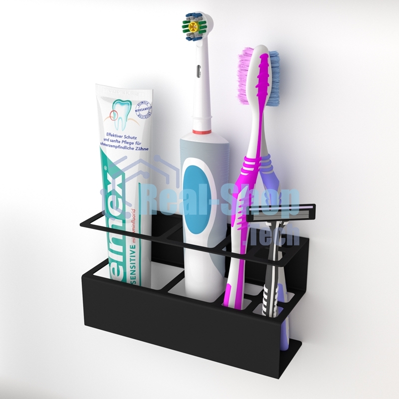 Держатель Rexant для хранения зубных щеток и аксессуаров для ванны, черный