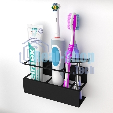 Держатель Rexant для хранения зубных щеток и аксессуаров для ванны, черный