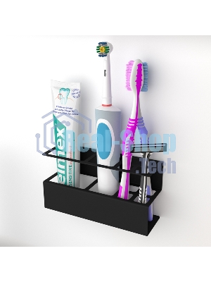 Держатель Rexant для хранения зубных щеток и аксессуаров для ванны, черный