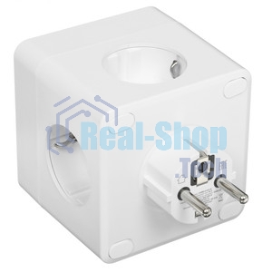 Сетевой фильтр Cablexpert Cube CUBE-4-U4-W, 4 р, 16А, 4хUSB, ур. защиты 2+, белый, коробка