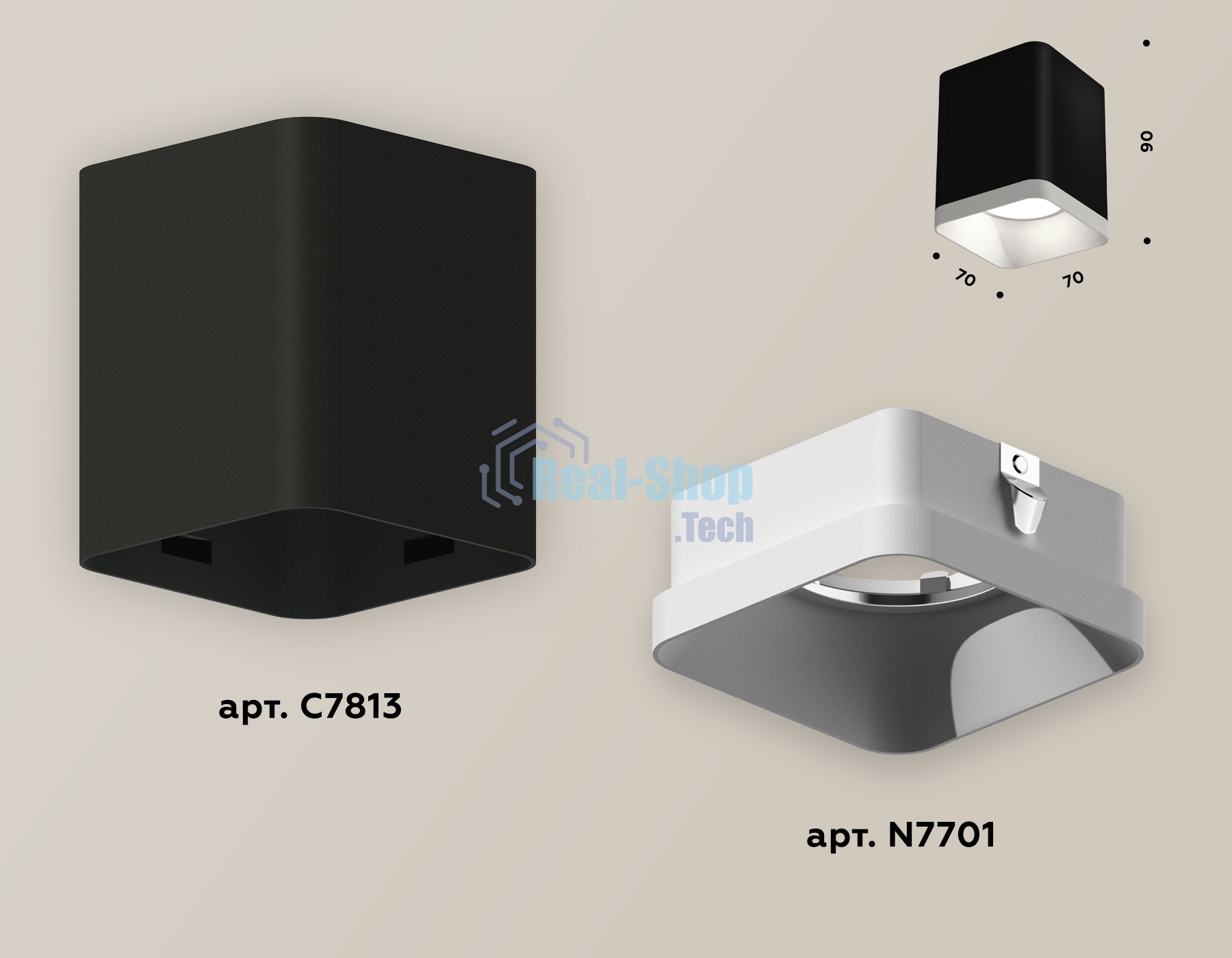 Светильник Ambrella Light XS7813001 SBK/SWH черный песок/белый песок MR16 GU5.3 (C7813, N7701)