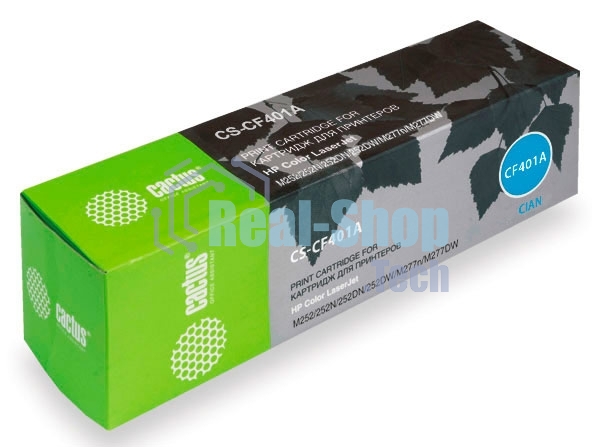Картридж лазерный Cactus CS-CF401A голубой (1400 стр.) для HP CLJ M252/252N/252DN/252DW/M277n/M277DW