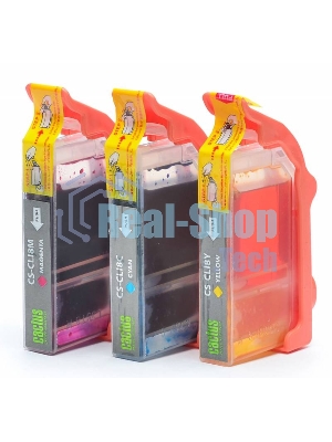 Картридж струйный Cactus СS-CLI8C/M/Y голубой/пурпурный/желтый (36 мл) для Canon MP470/500/530/600/800/810/830/970/MX850/iP4200/4300/520