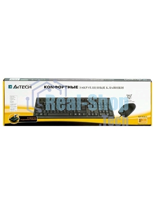 Комплект клавиатура+мышь A4Tech KR-8520D проводной, USB, 1200 DPI, чёрный