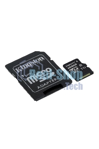 Флеш карта microSDHC 128Gb microSDXC Kingston SDCS2/128Gb Class10 UHS-I Canvas Select up to 100Mb/s с адапт.