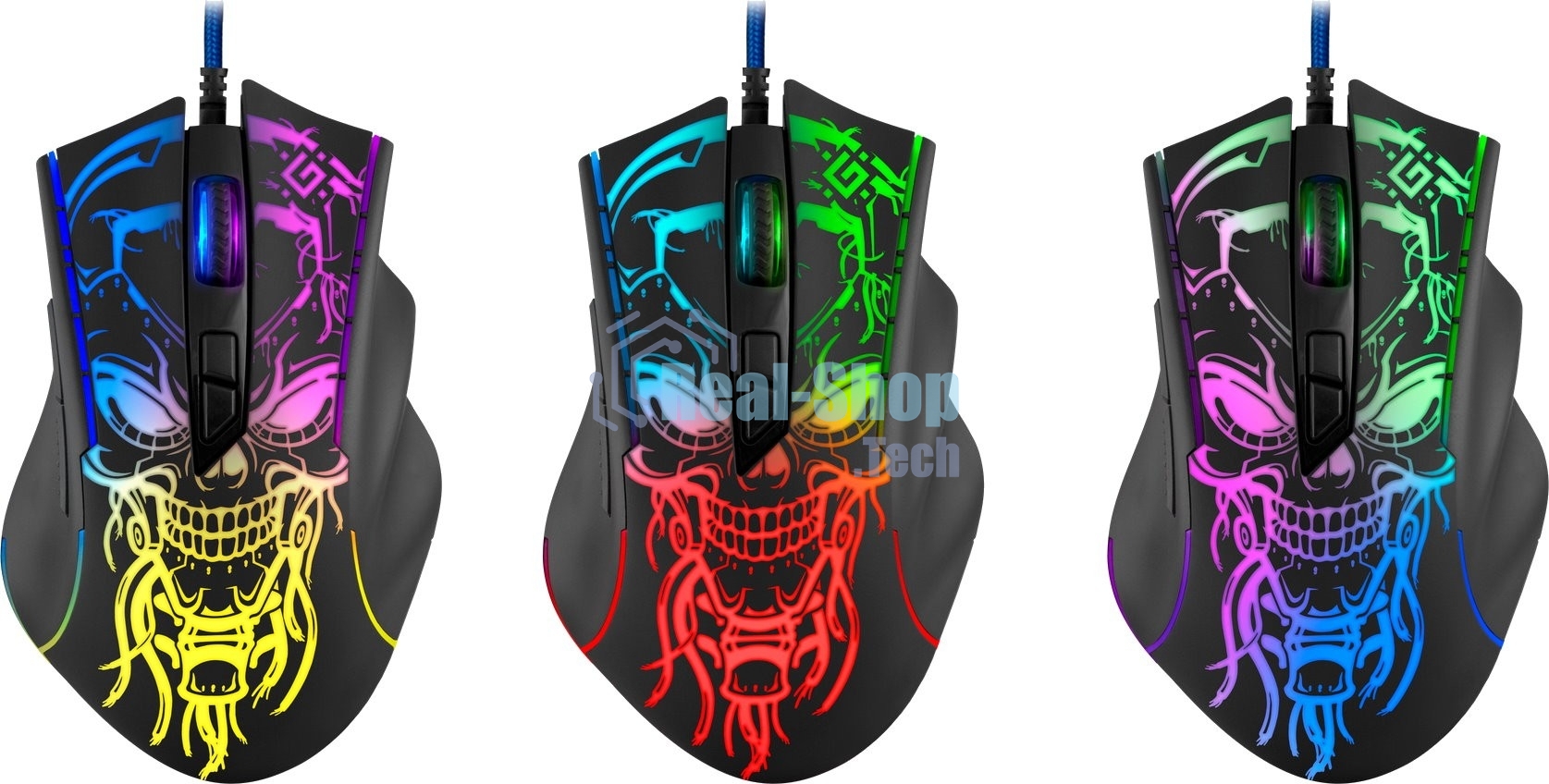 Мышь проводная Defender Bulletstorm GM-928 черный, 7200 dpi, USB, кнопки - 7