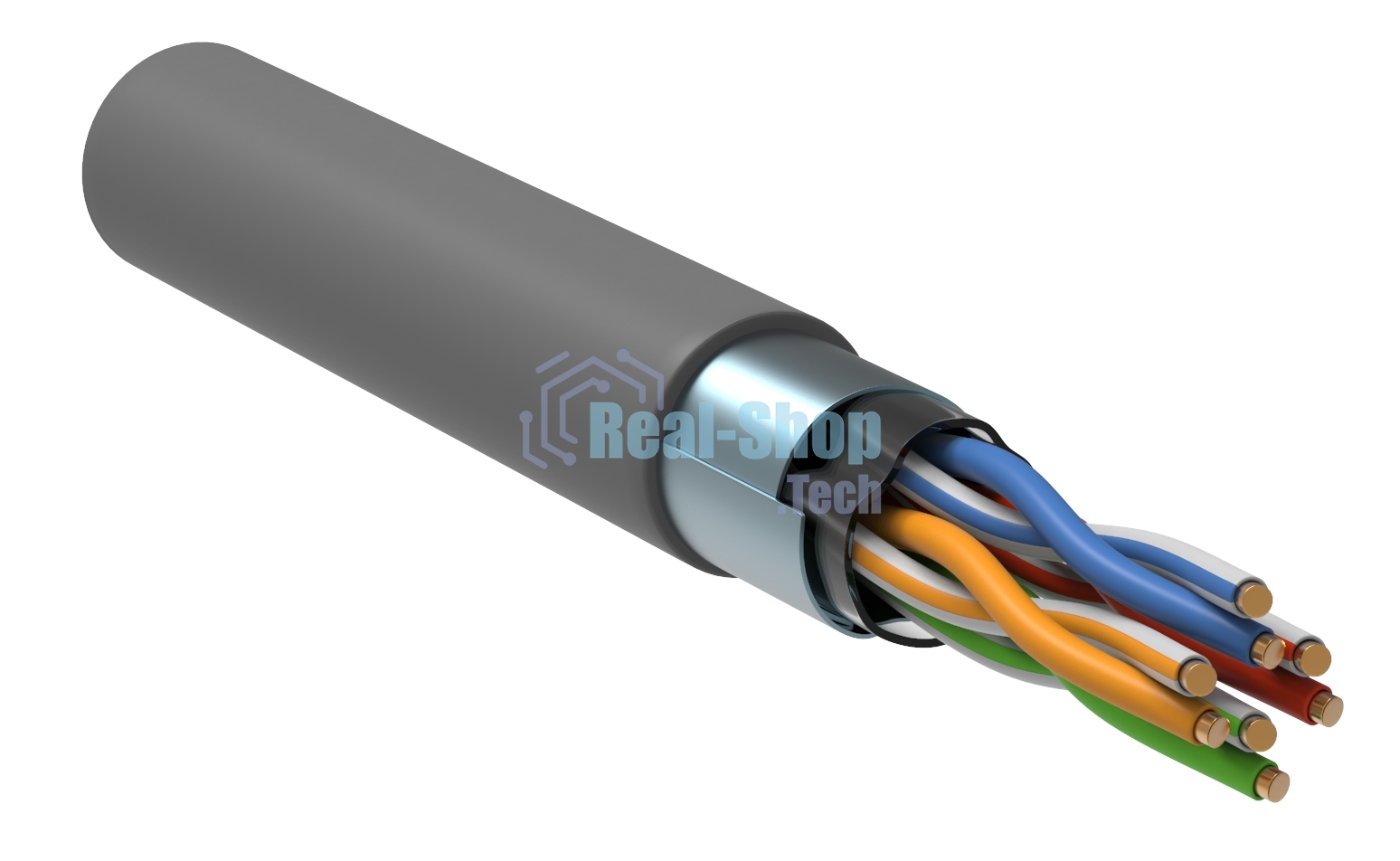Кабель связи витая пара ITK  F/UTP, кат.5E, 4 пары 24AWG solid, 305м, LSZH, серый Кабель связи витая пара F/UTP, кат.5E, 4 пары 24AWG solid, 305м, LSZH, серый