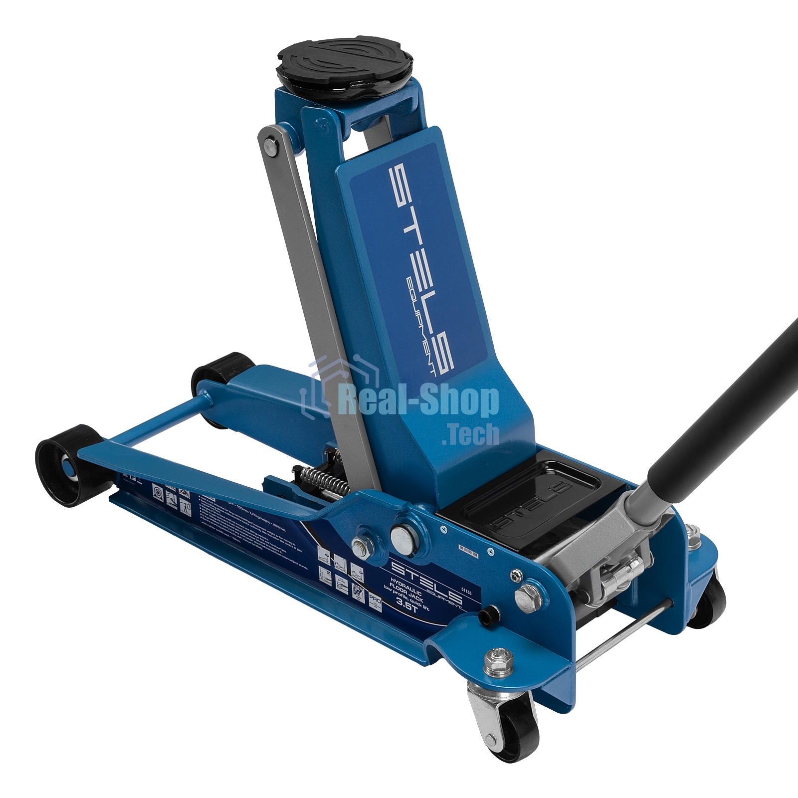 Домкрат Stels 51135 гидравлический подкатной быстрый подъем 3.5т low profile quick lift 100-565 мм