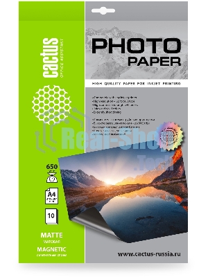Фотобумага Cactus CS-MMA465010 A4/650г/м2/10л./белый матовое/магнитный слой для струйной печати