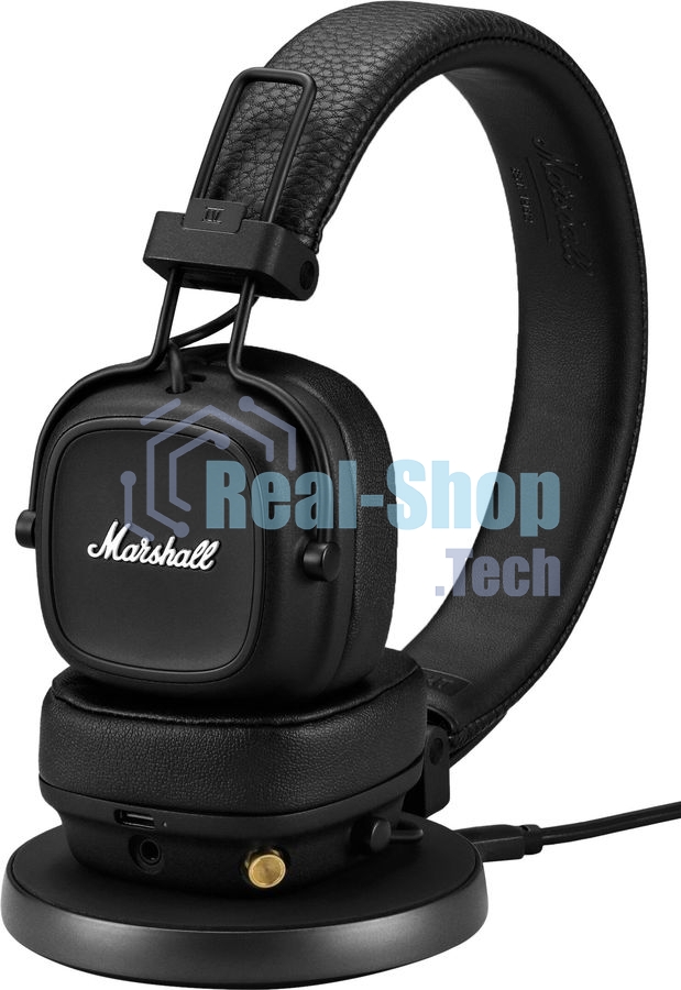 Беспроводные/проводные наушники Marshall Major IV черный, накладные, Bluetooth + проводной, беспроводная зарядка, до 80 ч