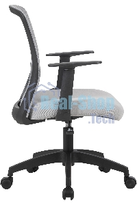 Кресло компьютерное Cactus CS-MC333-GY серый, сиденье серый, сетка/ткань, низк.спин. крестов. пластик, пластик черный