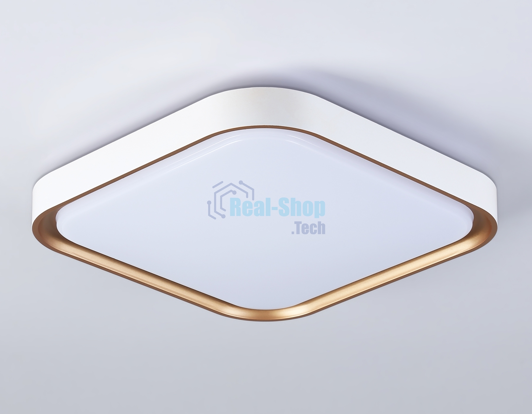 Потолочный светодиодный светильник Ambrella light FZ1259 WH/GD белый/золото 27W 5000K 350*350*60 (Без ПДУ)