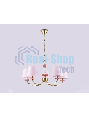Люстра Ambrella light LH75024/5 GD/PI золото/розовый E14/5 max 40W D700*780