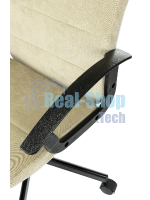 Кресло офисное Бюрократ Triest Fabric песочный Light-21 крестов. металл черный
