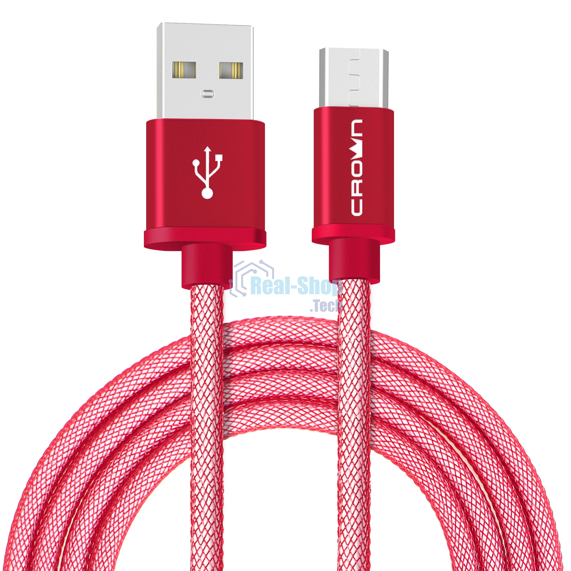 Кабель Crown USB - microUSB CMCU-3072M red