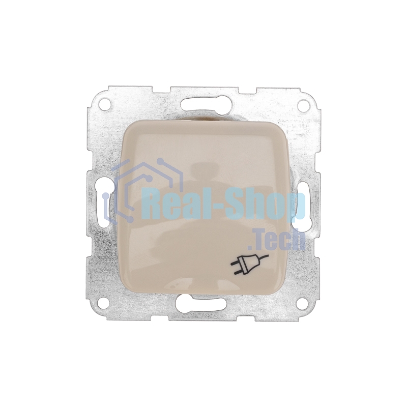 Розетка Kranz 1-ая керамика с/з с крышкой DEA с/у 16А мех. бежевый