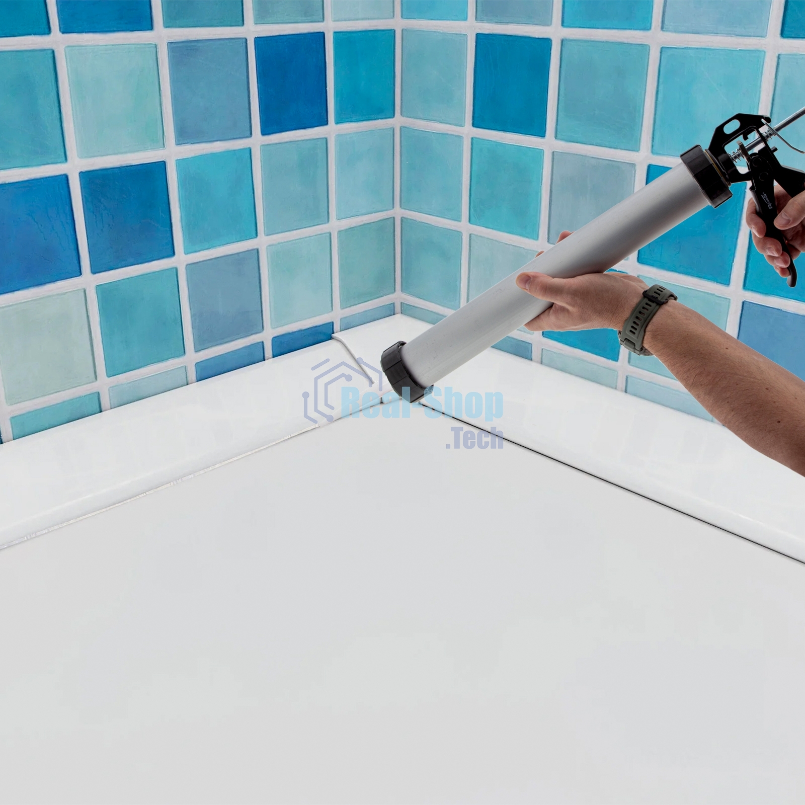 Пистолет для герметика Sparta 750мл ''закрытый'' алюминиевый корпус круглый шток 8 мм