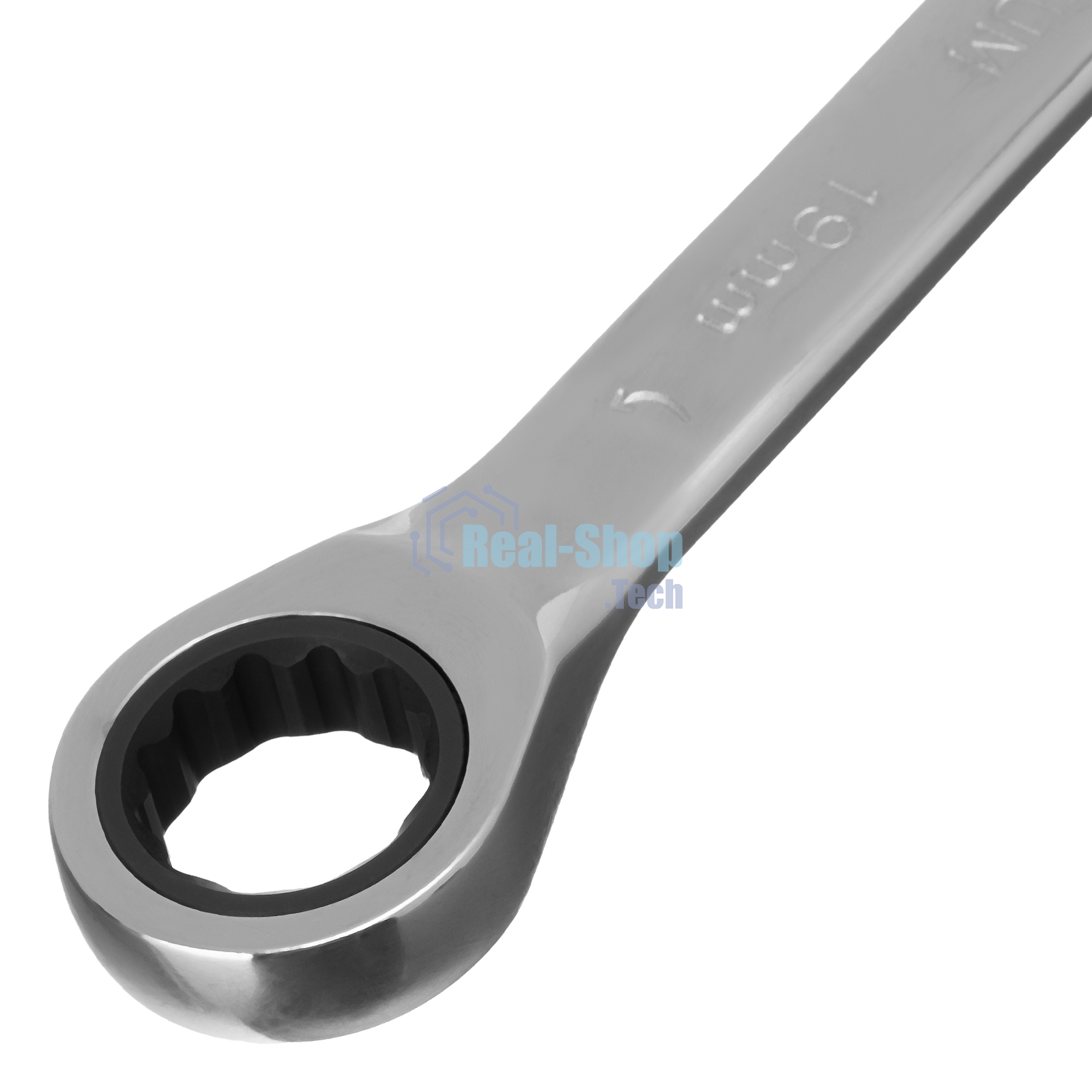 Ключ комбинированный Matrix трещоточный, 19 мм, CrV, зеркальный хром PROFESSIONAL