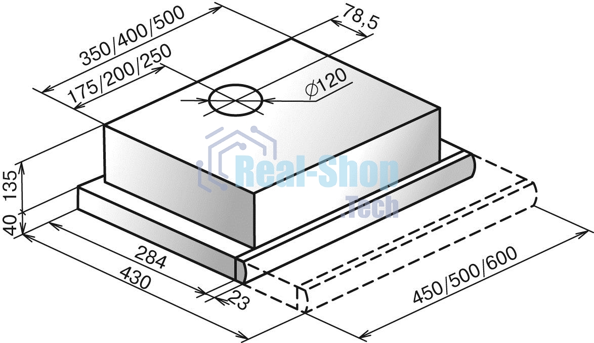 Вытяжка встраиваемая Elikor Интегра 45П-400-В2Л черная, 45 см, 400 куб. м/ч, 55 дБ