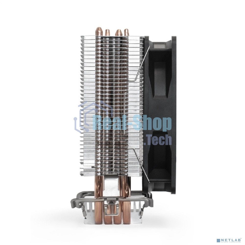Кулер для процессора ExeGate Wizard EXX400V2-PWM.FRGb серебристый, 120 мм, алюминий/медь, 2400 об/мин, 24 дБ, 4 pin, 140 Вт, 155 мм