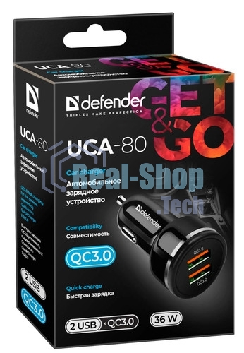 Зарядное устройство для авто Defender UCA-81 36W 2XUSB