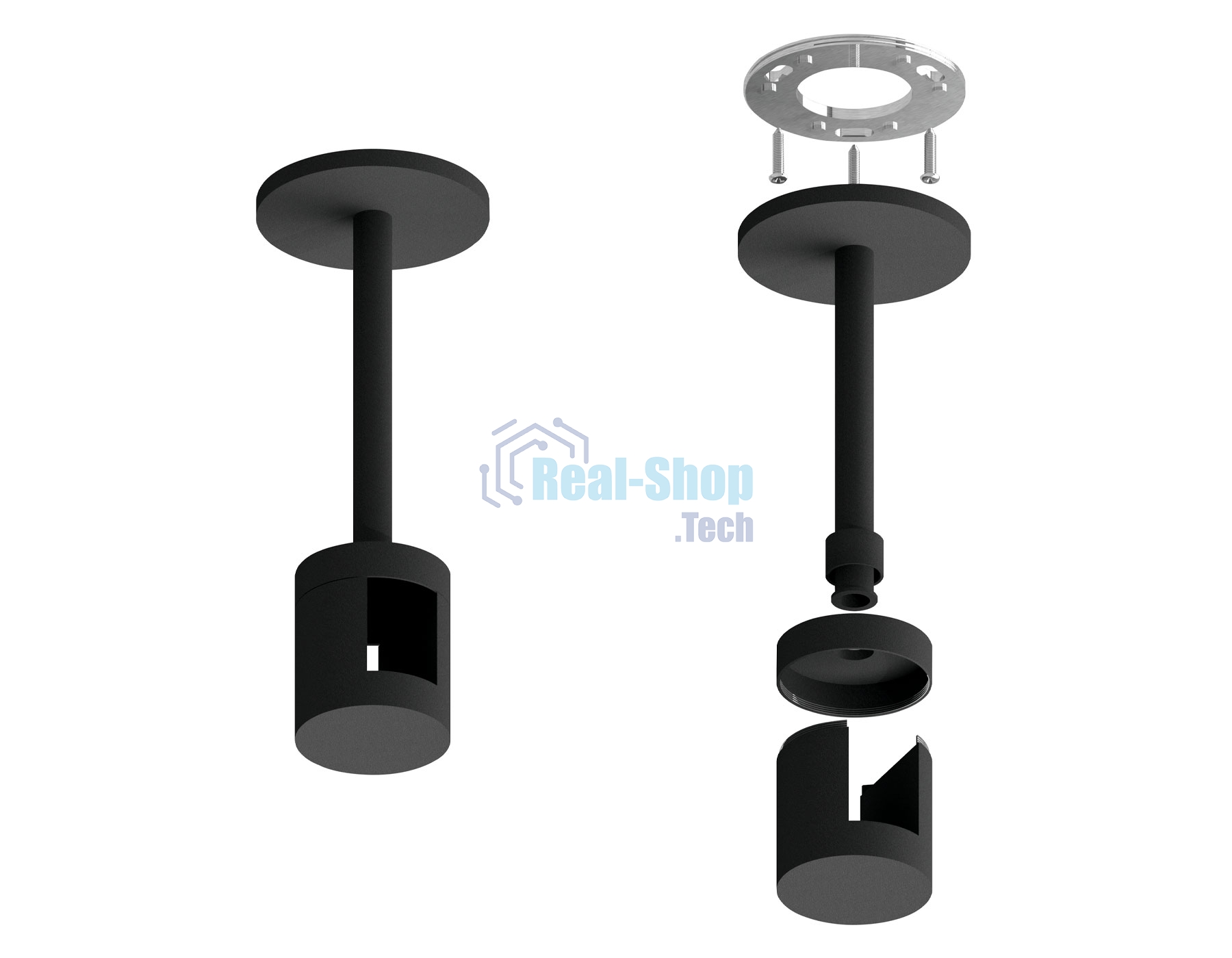 Крепеж накладной A9222 BK черный D20*100mm