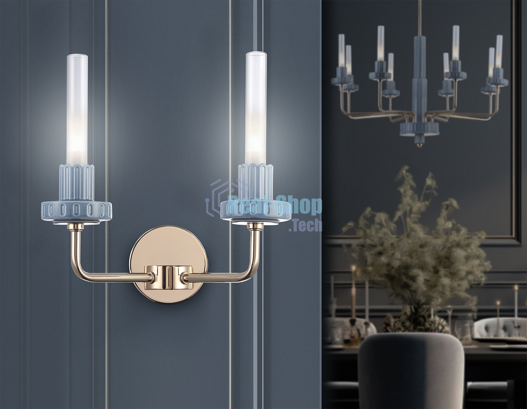 Светильник Ambrella light LH53130/2 GD/WH/GB золото/белый/серо-синий 4W 3000K 290*180*290