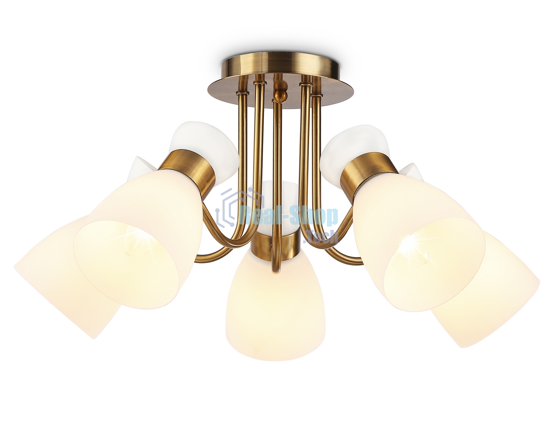 Светильник Ambrella light TR3218/5 GD/FR золото/белый матовый E27*5 max 40W D580*290