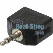Адаптер аудио Ningbo JAAA095-B 2xJack 3.5 (f)/Jack 3.5 (m) черный