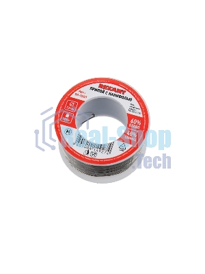 Припой с канифолью Rexant, 100 г, Ø0.5 мм, (олово 60%, свинец 40%), катушка, блистер