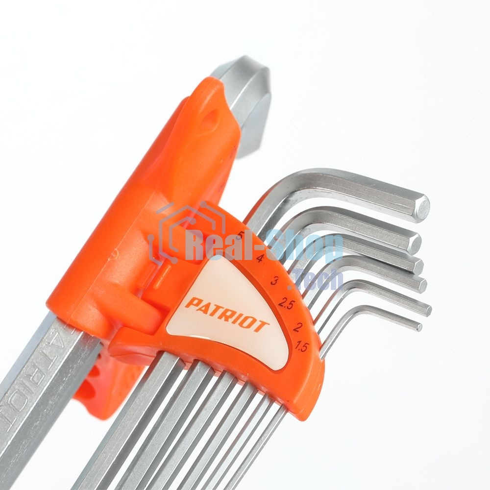 Набор ключей PATRIOT SKH-9L, шестигранные с шаром, длинные, 1,5-10мм, CRV, 9 шт