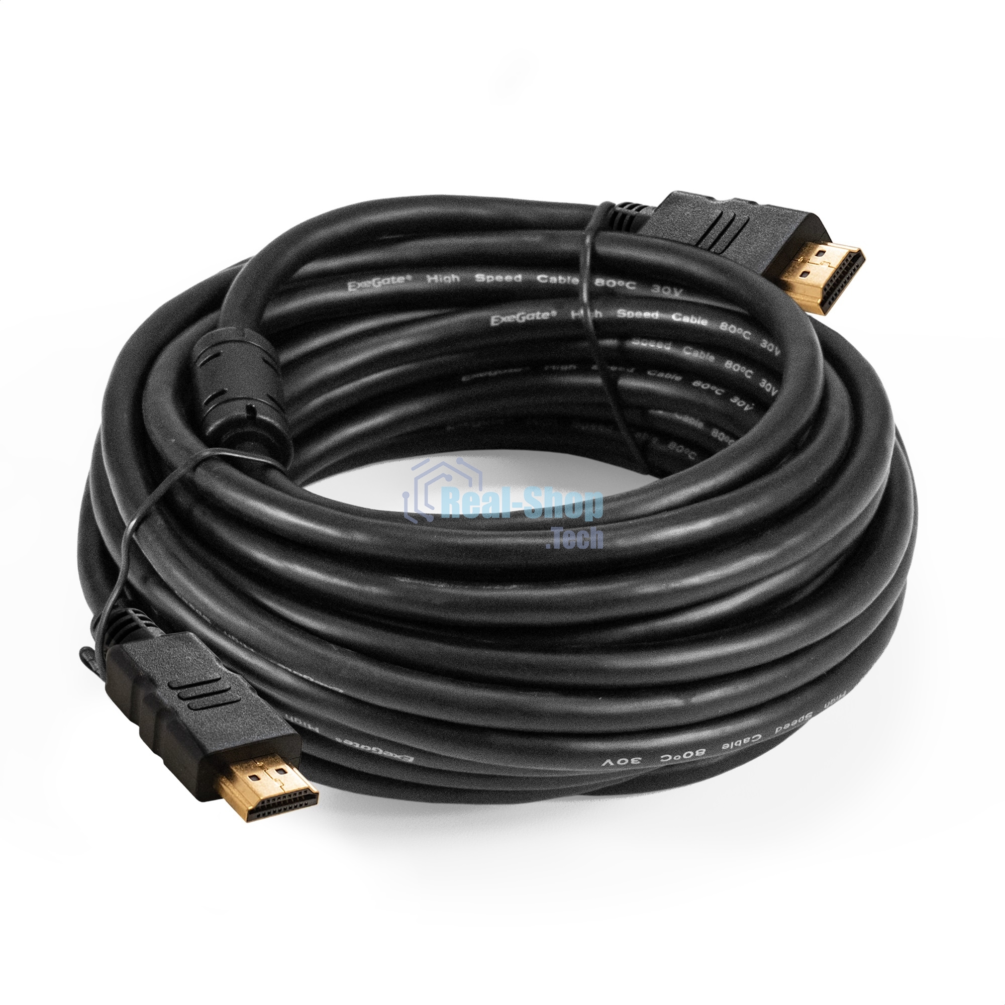 Кабель HDMI ExeGate EX-CC-HDMI-7.5F (19M /19M, 7,5м, v1.4b, ферритовые кольца, позолоченные контакты)