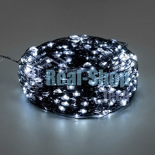 Гирлянда Роса с контроллером 20м, 200LED, IP20, 230В, зеленый провод, белое свечение 