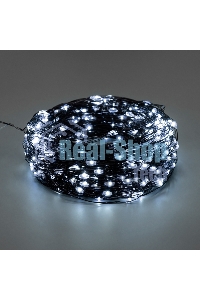 Гирлянда Роса с контроллером 20м, 200LED, IP20, 230В, зеленый провод, белое свечение 