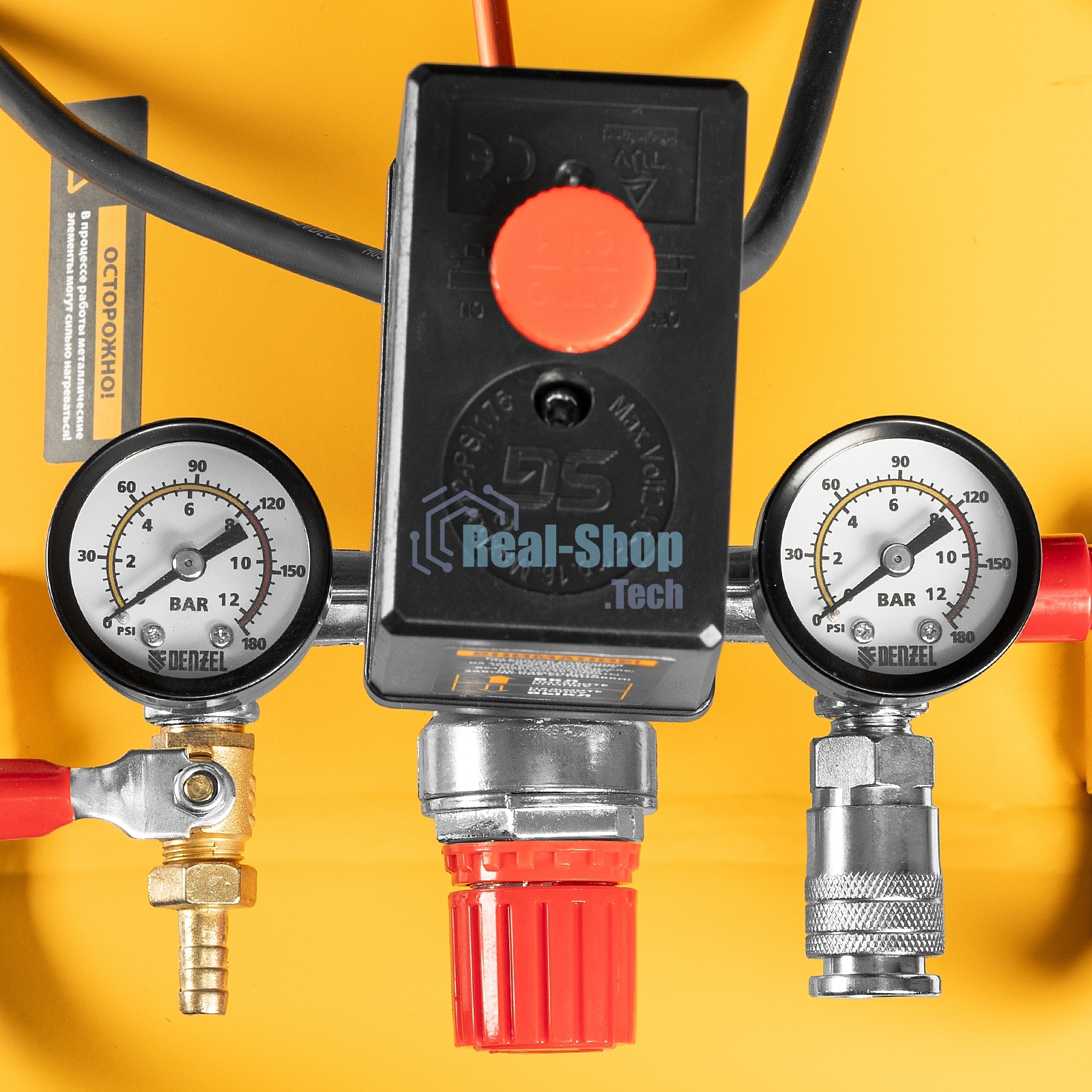 Компрессор воздушный Denzel BCV2200/100 рем. привод, 2,2 кВт, 100 литров, 370 л/мин