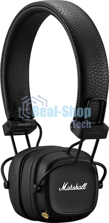 Беспроводные/проводные наушники Marshall Major IV черный, накладные, Bluetooth + проводной, беспроводная зарядка, до 80 ч
