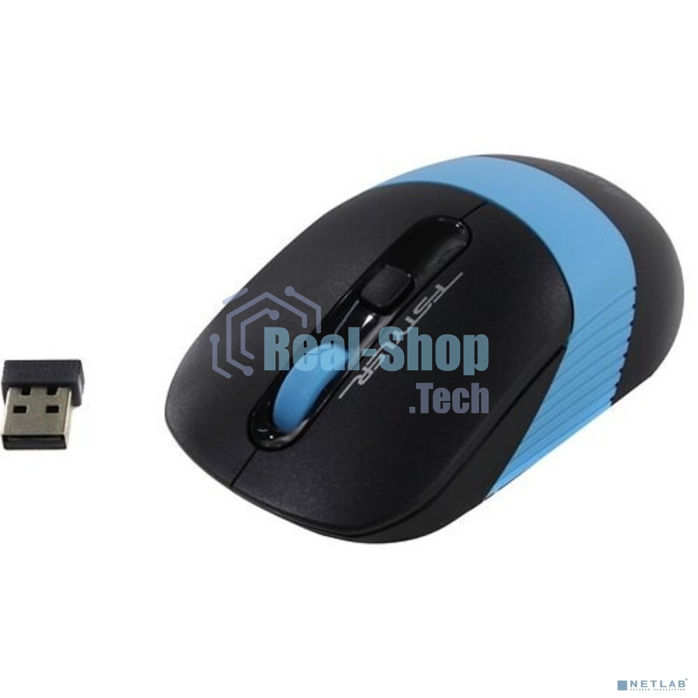 Мышь беспроводная A4Tech Fstyler FG10 черный/синий, 2000 dpi, радиоканал, USB, кнопки - 4