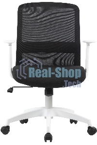 Кресло компьютерное Cactus CS-WMC333-BK черный, сиденье черный, сетка/ткань, низк.спин. крестов. пластик, пластик белый