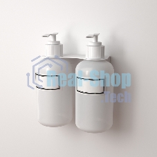 Держатель дозатора для жидкого мыла и шампуней Rexant на 2 флакона настенный, белый