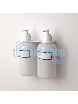 Держатель дозатора для жидкого мыла и шампуней Rexant на 2 флакона настенный, белый