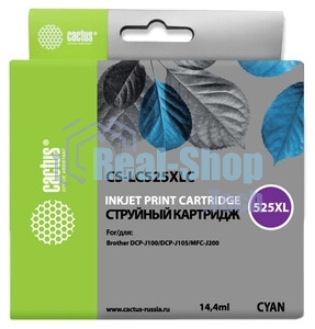 Картридж струйный Cactus CS-LC525XLC голубой (14.4 мл) для Brother DCP-J100/J105/J200
