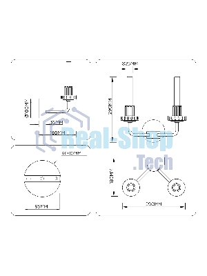 Светильник Ambrella light LH53130/2 GD/WH/GB золото/белый/серо-синий 4W 3000K 290*180*290