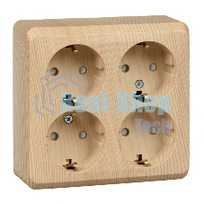 Розетка 4-м ОП Этюд 16А 250В защ. шторки с заземл. сосна SchE PA16-208D