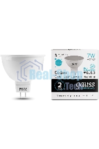 Лампа светодиодная LED Gauss 7Вт GU5.3 220В 4100К Elementary MR16 13527